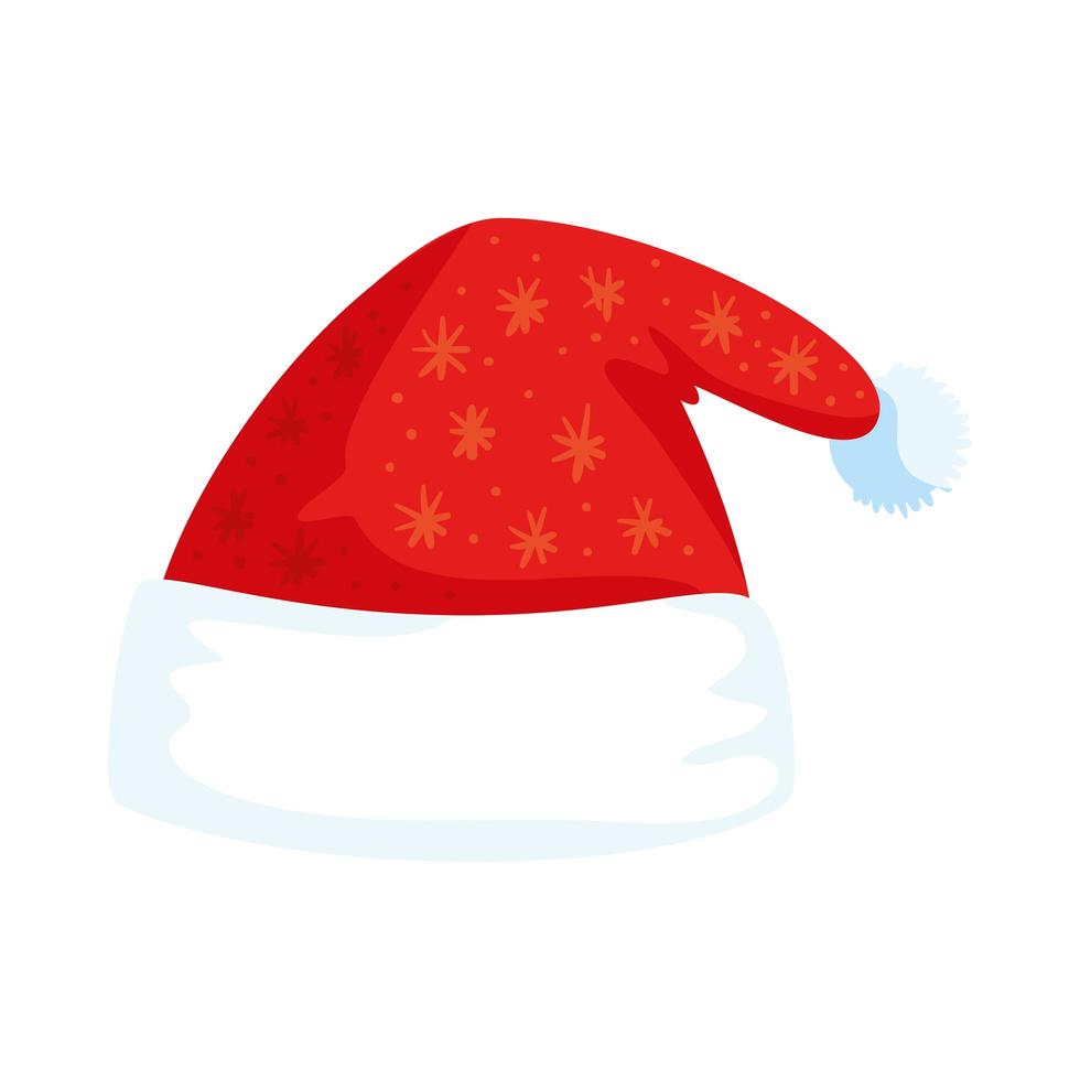 happy merry christmas santa hat decoration vector