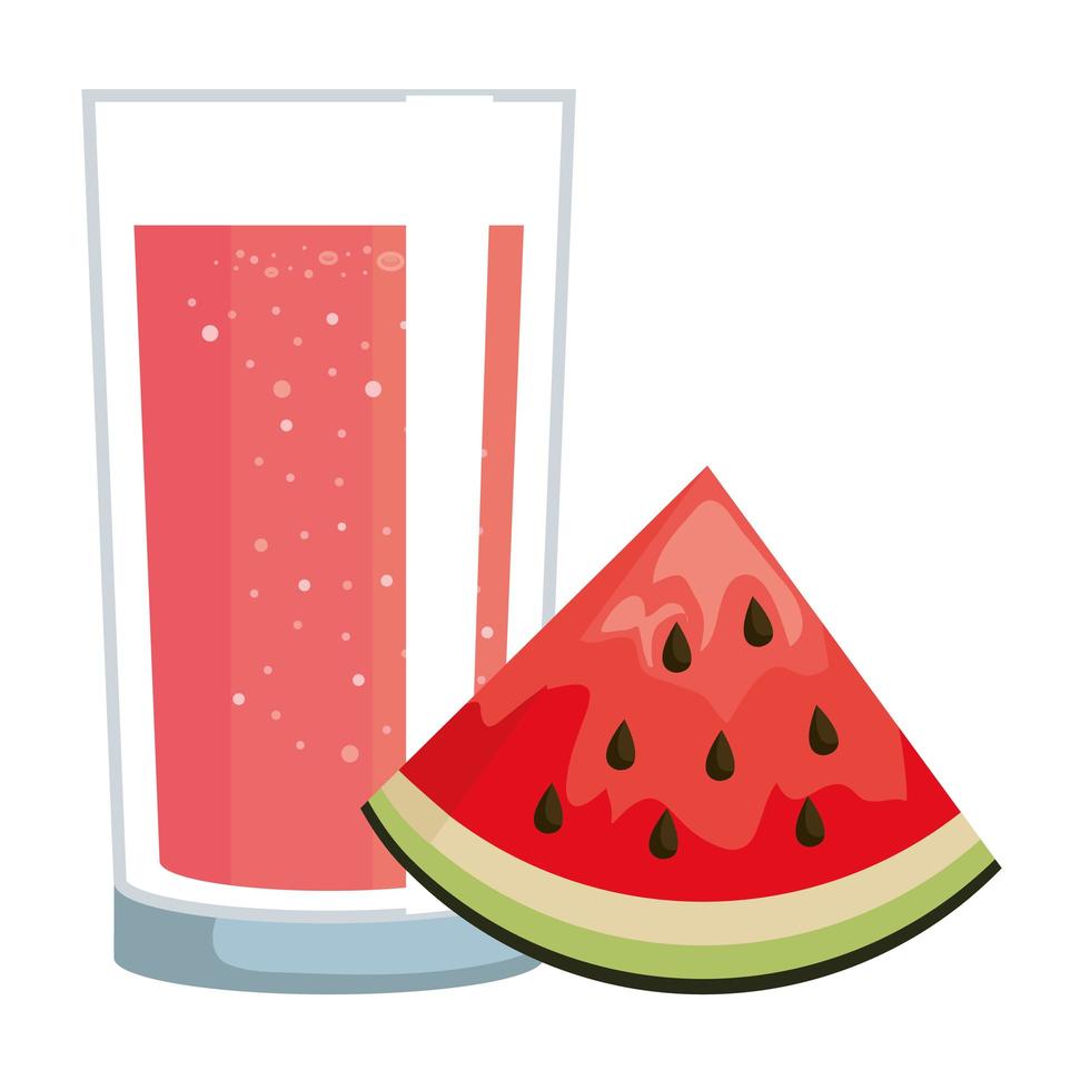 Realistic smoothie glass jar watermelon Royalty Free Vector