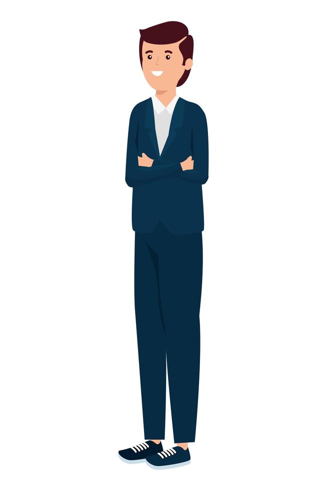 young elegant businessman worker character vector