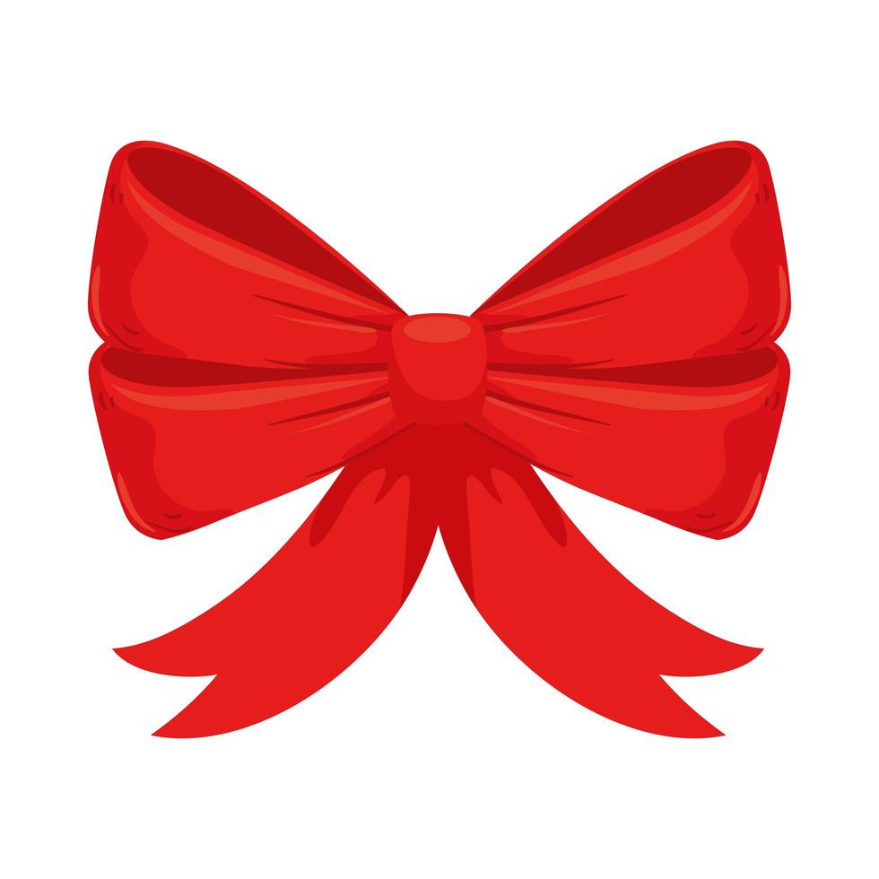 happy merry christmas ribbon bow decoration vector