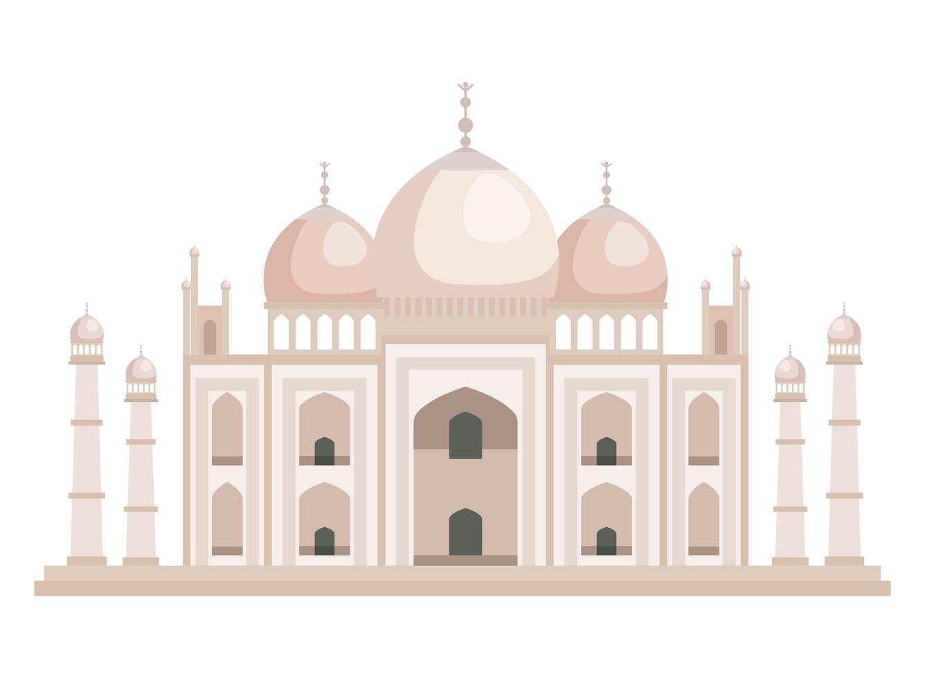 taj mahal indian building icon vector