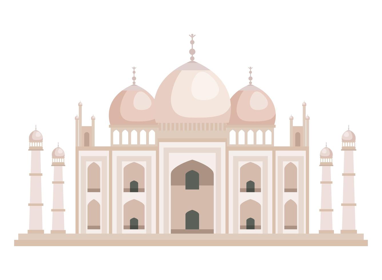 icono de edificio indio taj mahal vector