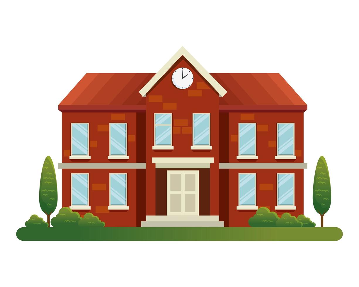 school building facade education icon vector