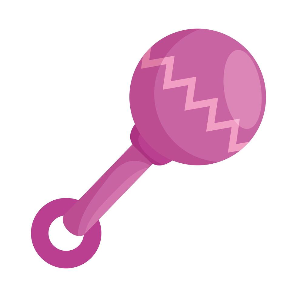 Bebé chupete maraca icono aislado vector