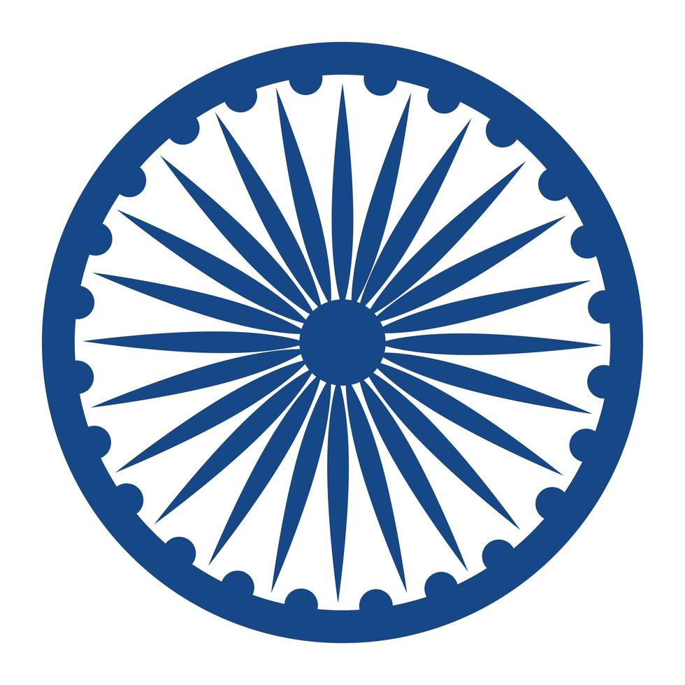 ashoka chakra indian emblem icon vector