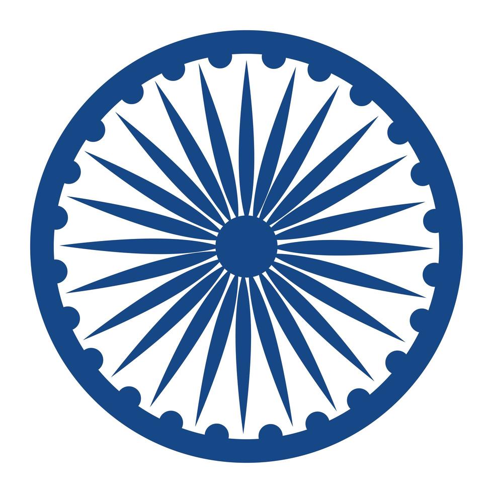 ashoka chakra indio emblema icono vector