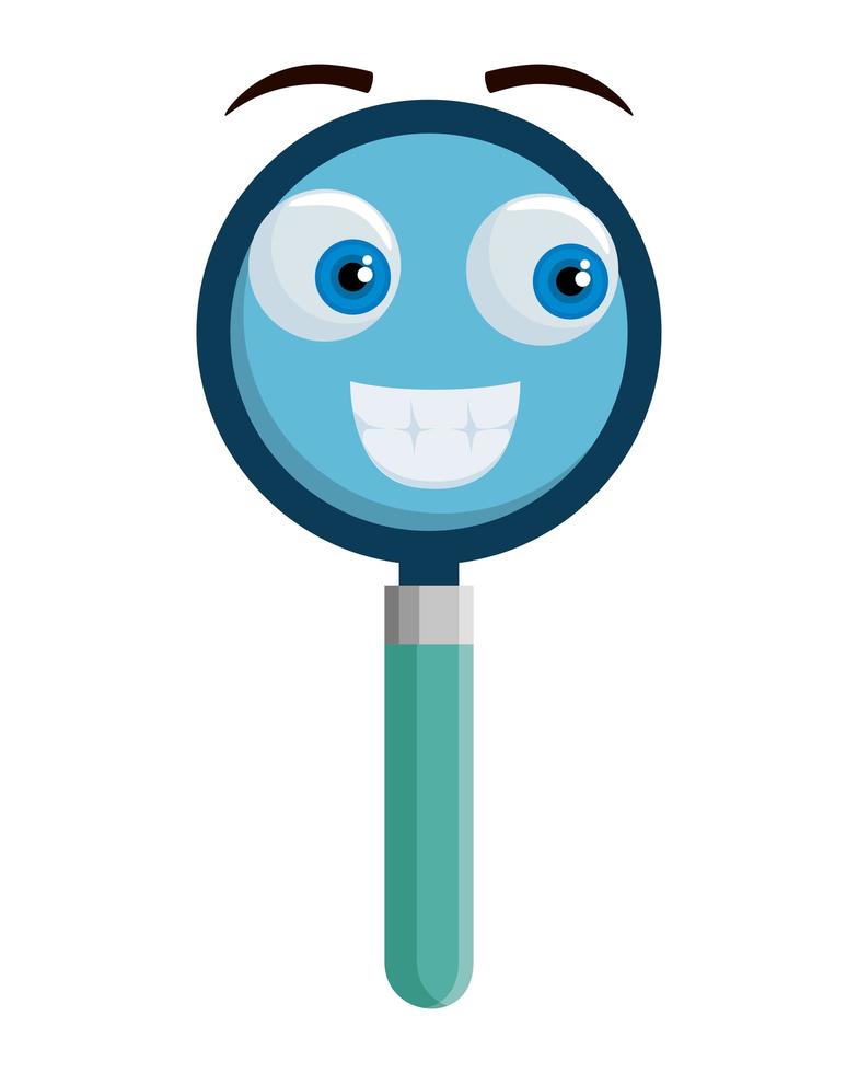 search magnifying glass kawaii character vector