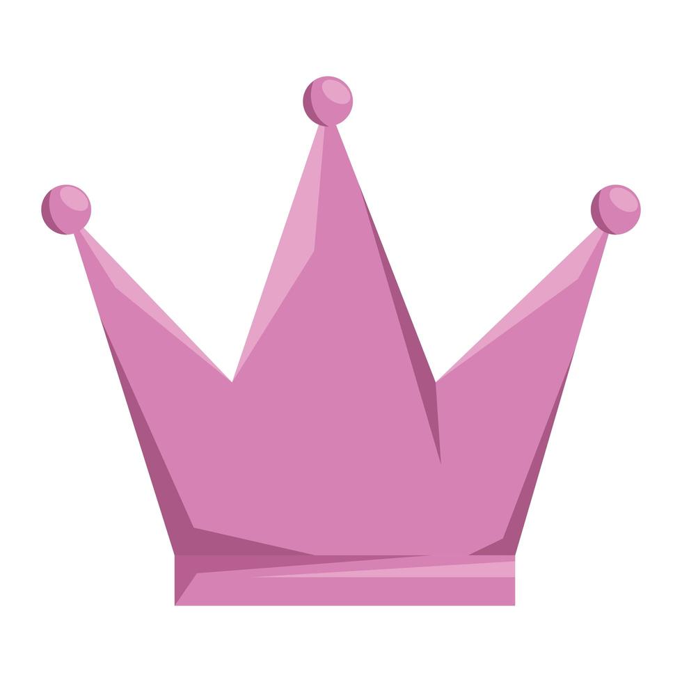 cute crown queen decorative icon vector