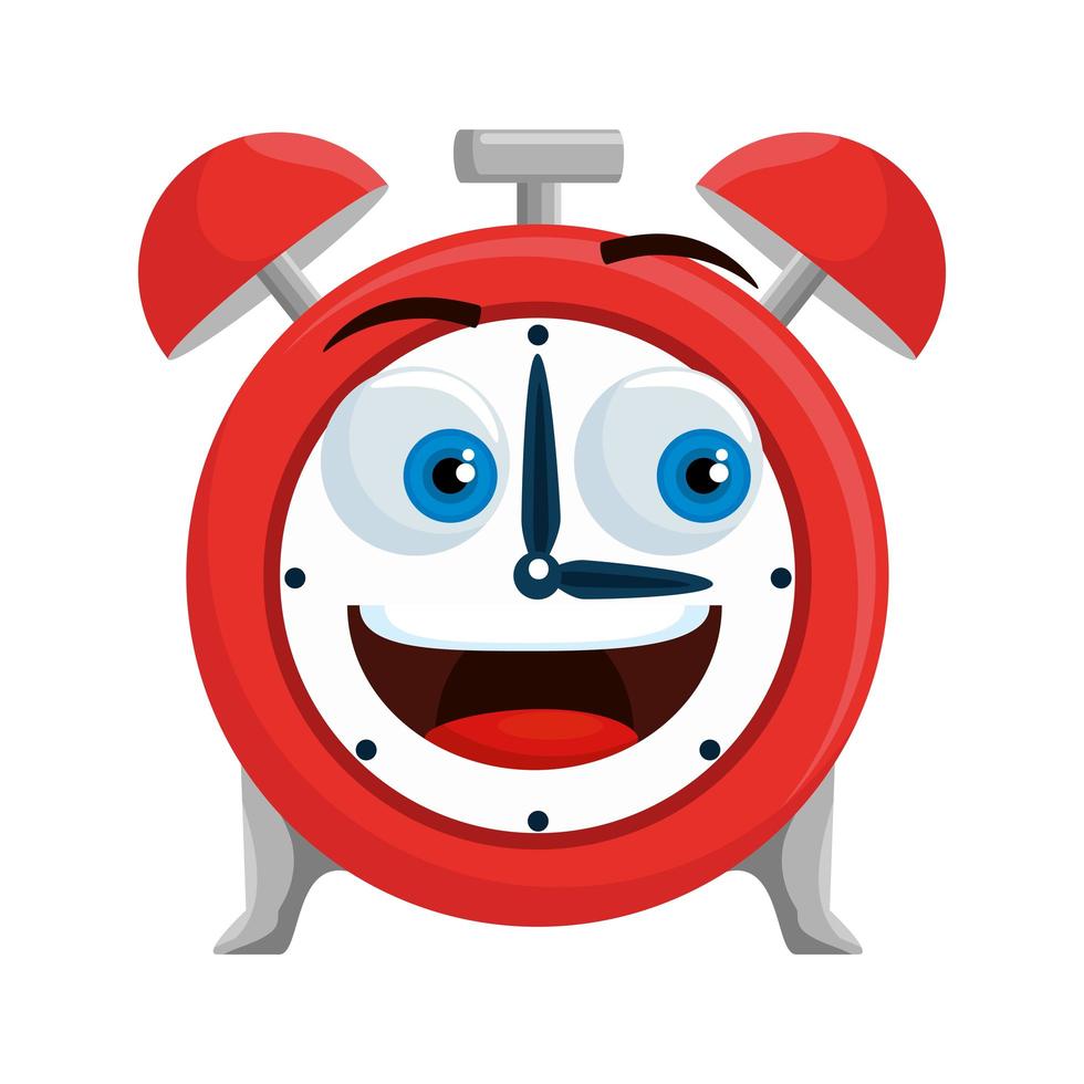 alarm clock kawaii comic character vector