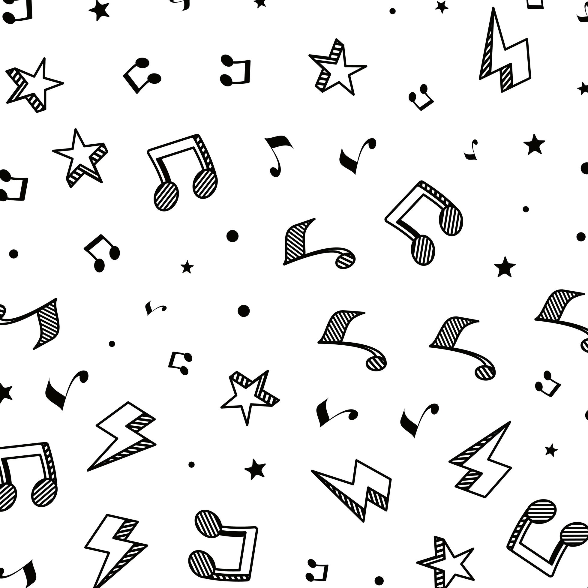 music notes and stars pattern background 1932643 Vector Art at Vecteezy