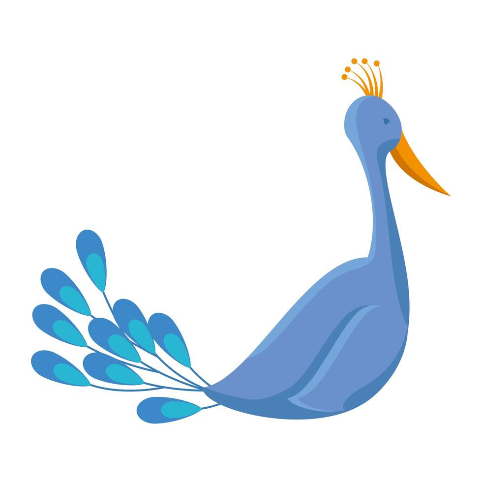 indian peacock bird exotic icon vector