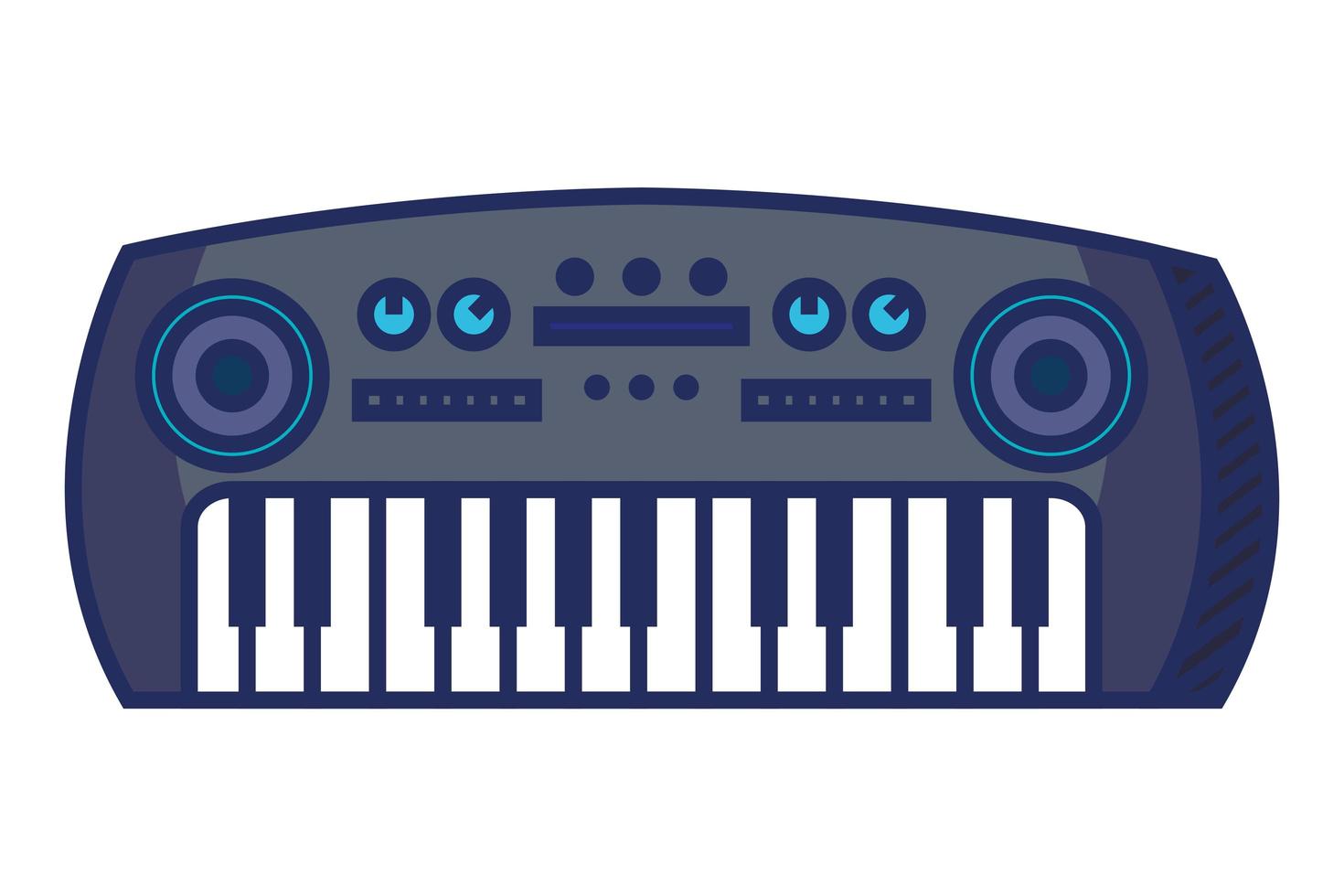 sintetizador, instrumento musical, aislado, icono vector
