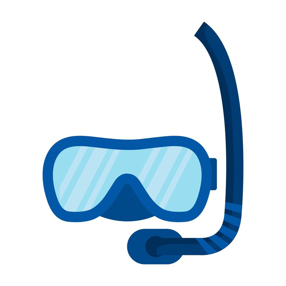 icono de accesorio de máscara de snorkel de buceo vector