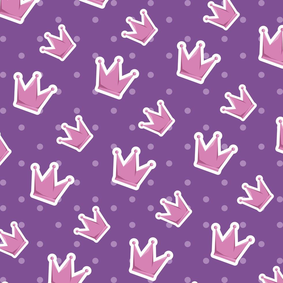 cute crown queen pattern background vector