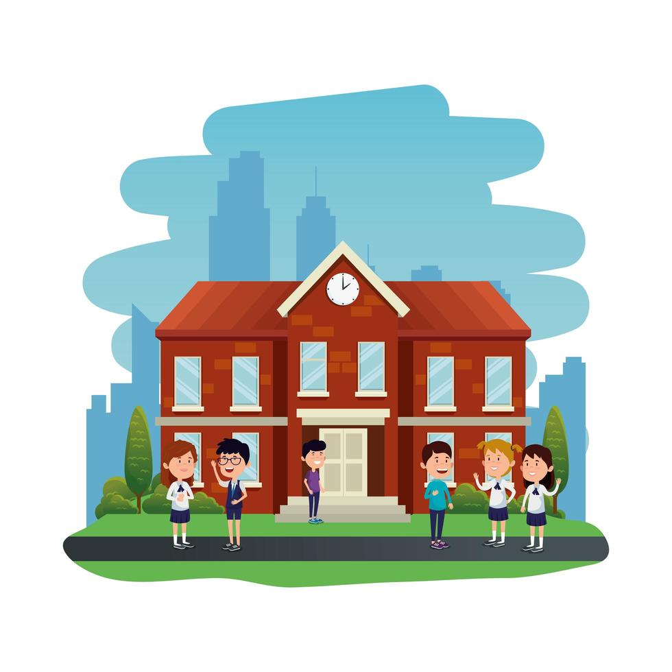 school building facade education icon vector