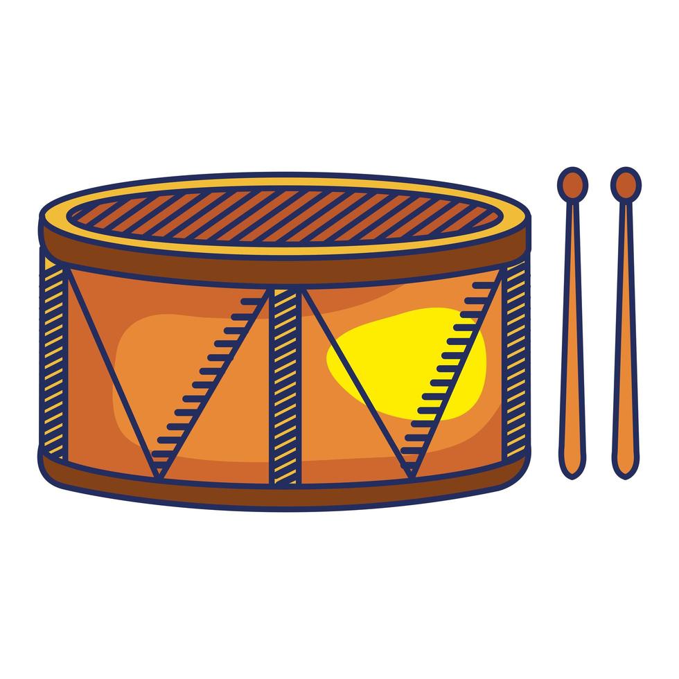 drum musical instrument isolated icon vector