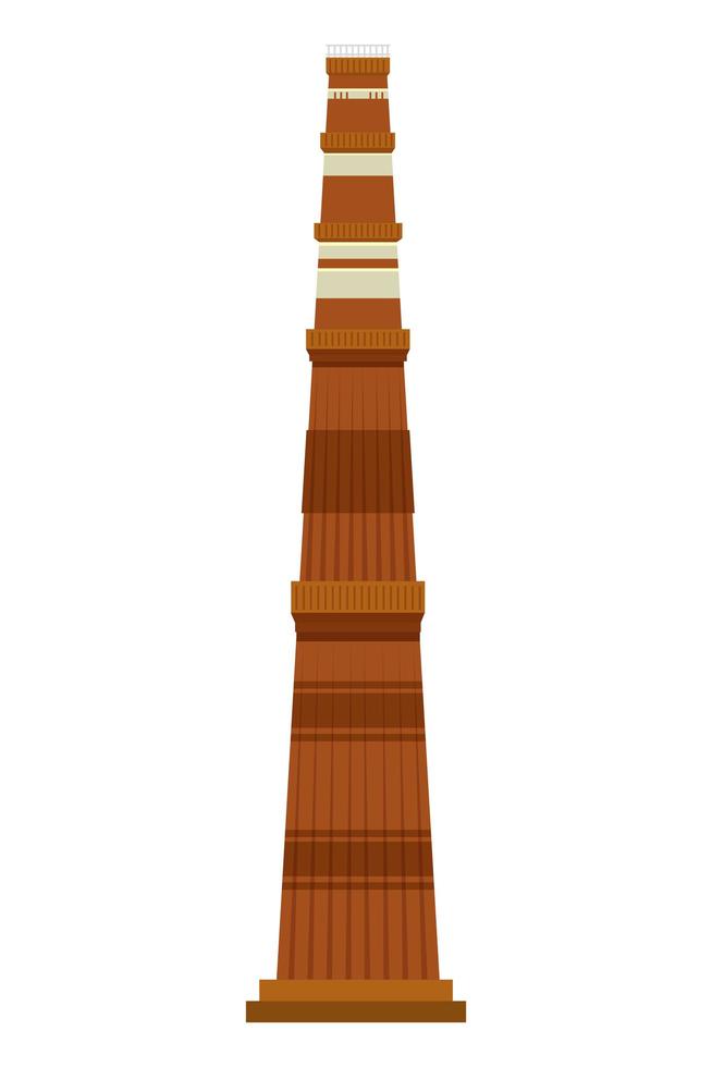 jama masjid famoso edificio icono vector