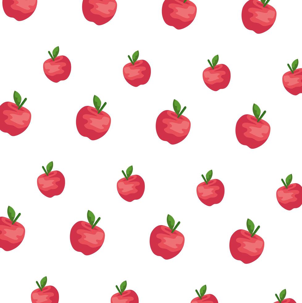 fondo de patrón de frutas frescas de manzanas vector