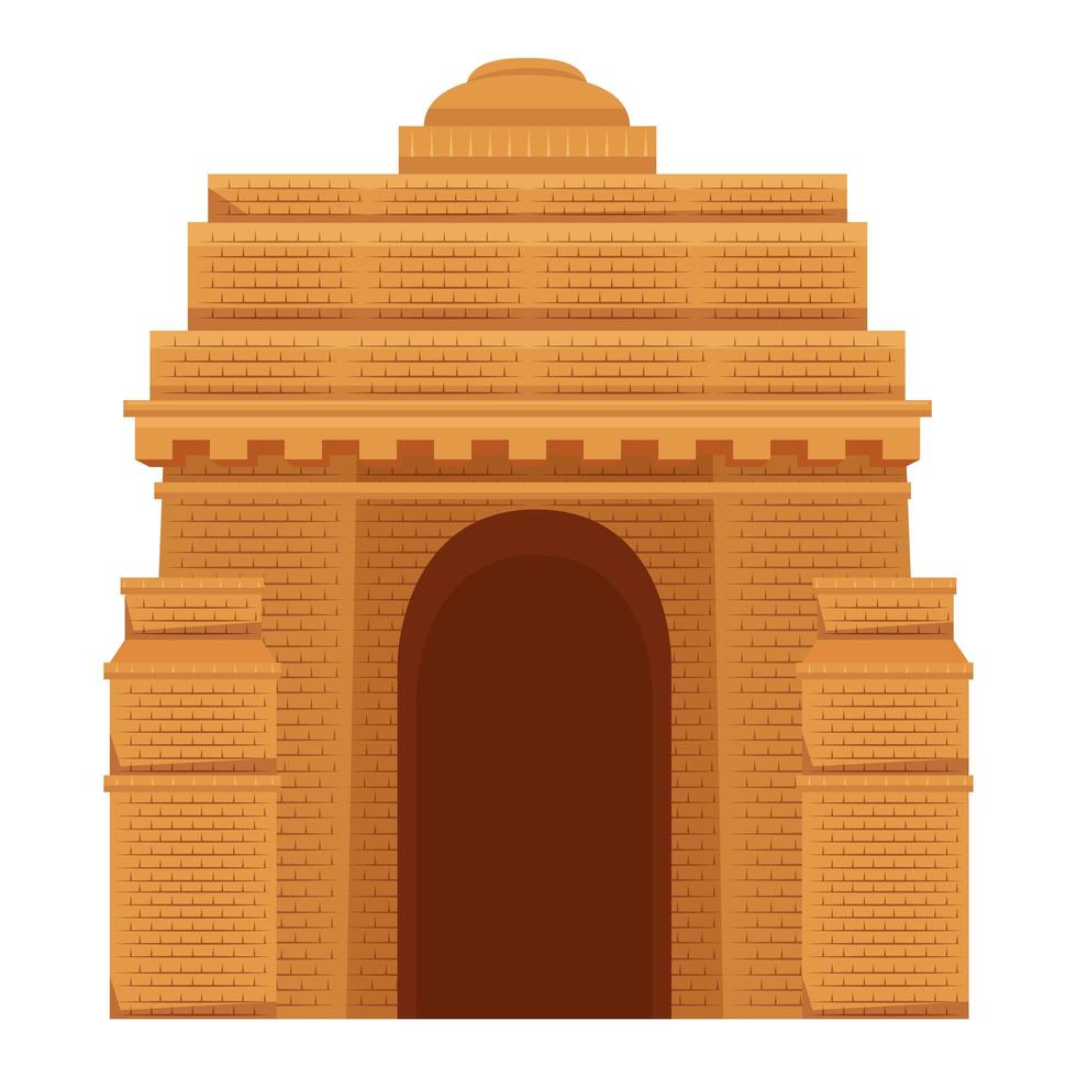 icono de monumento de arco de puerta india vector