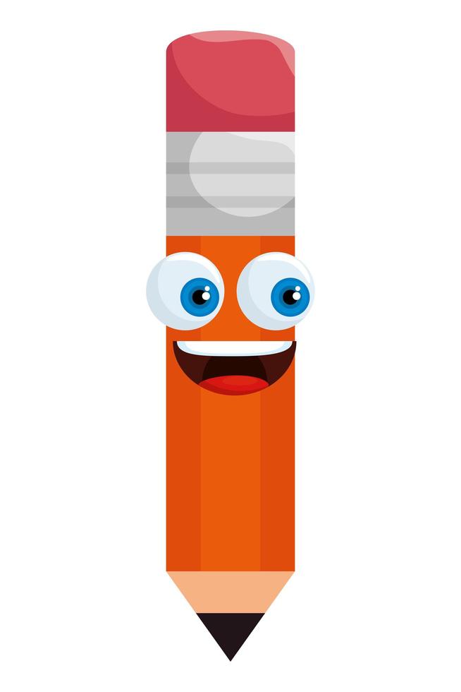 pencil school supply kawaii character vector