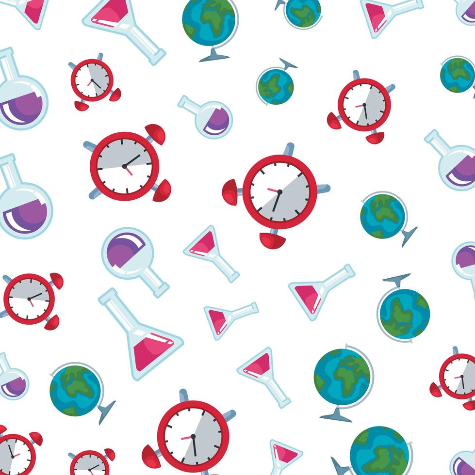 alarm clock and tube tests pattern vector