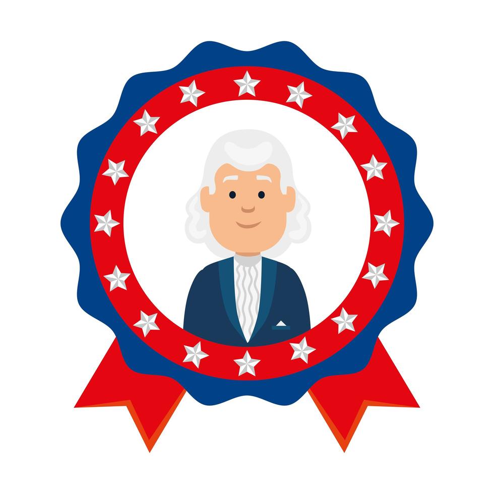 Usa president man inside seal stamp vector design