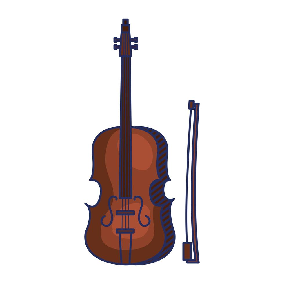 violín, instrumento musical, aislado, icono vector