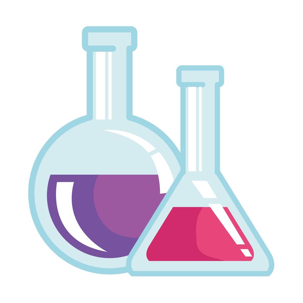 tubes test flasks laboratory supplies vector