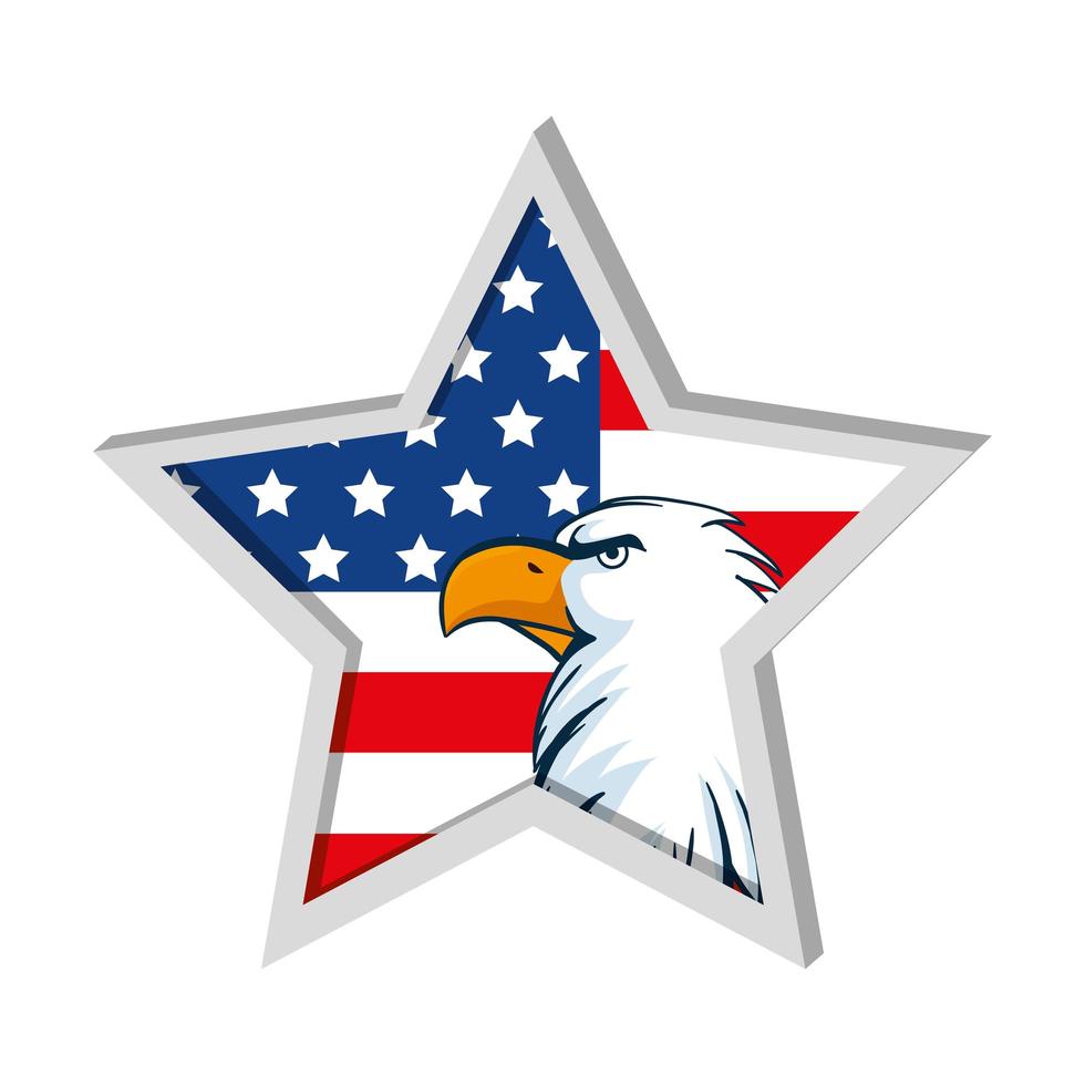 Isolated usa eagle inside star vector design