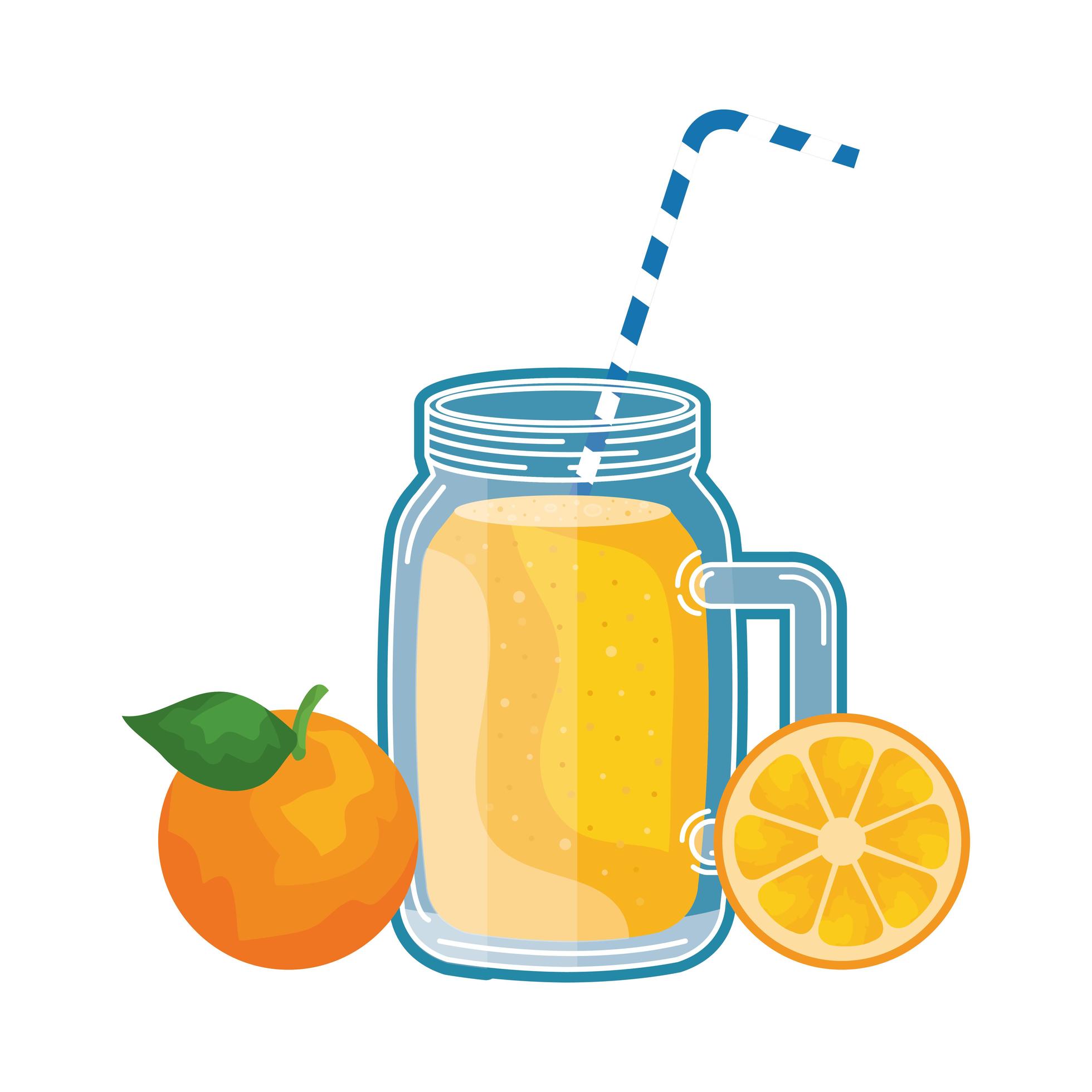 juice orange fruit beverage jar with straw 1932979 Vector Art at Vecteezy