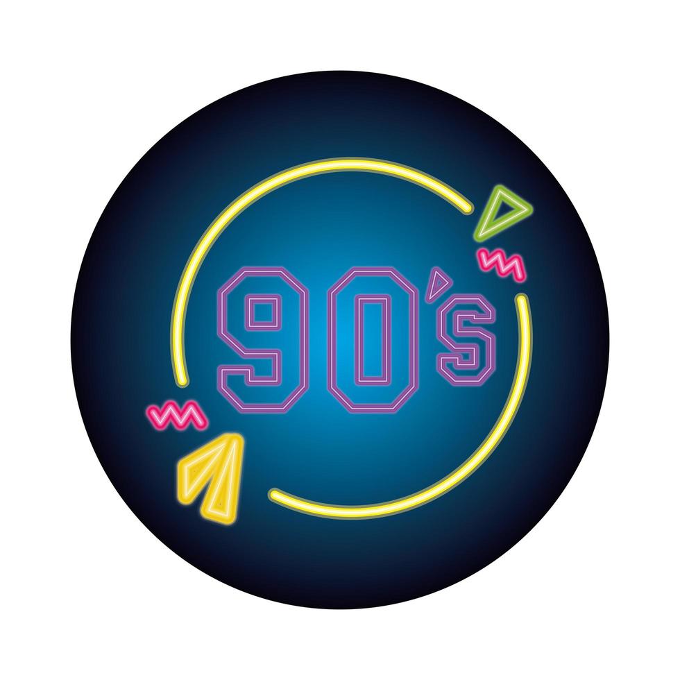 nineties sign retro style neon light 1933047 Vector Art at Vecteezy