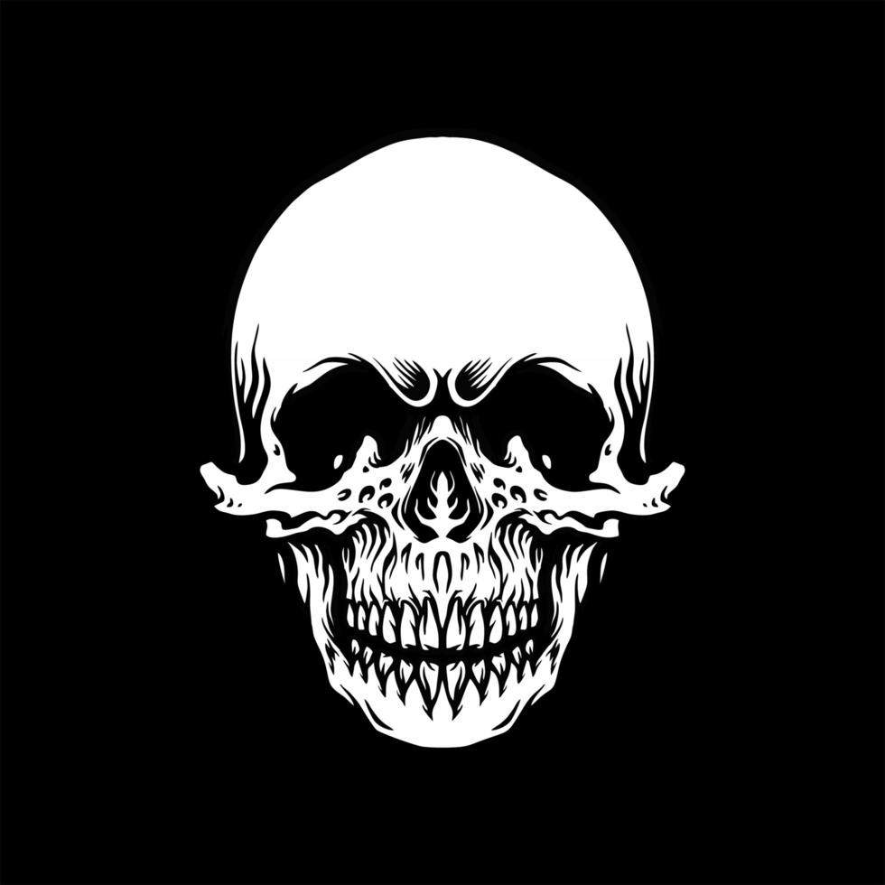 Vintage Skull Monochrome Emblem vector