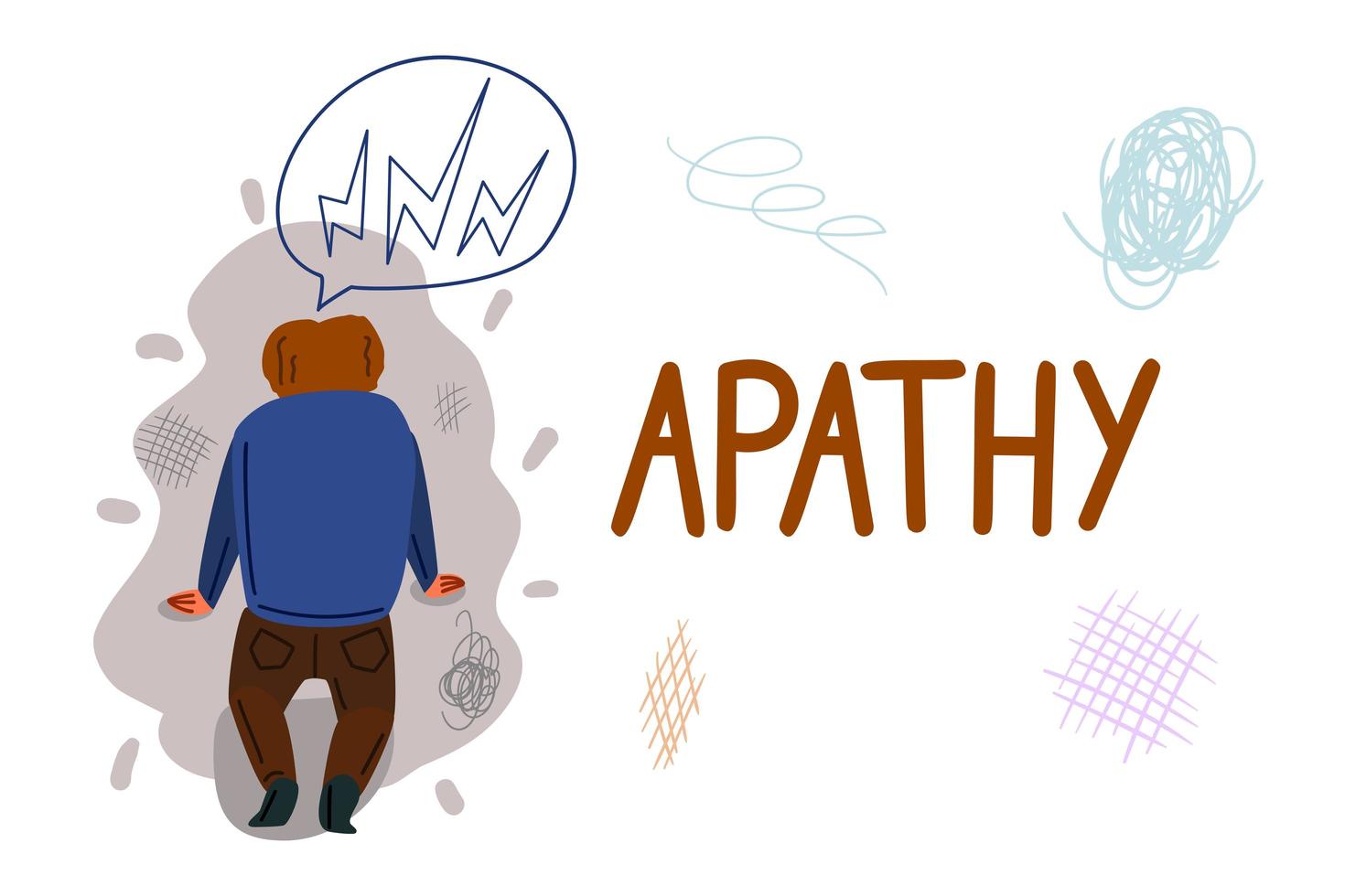 Apathy hand drawn banner vector template