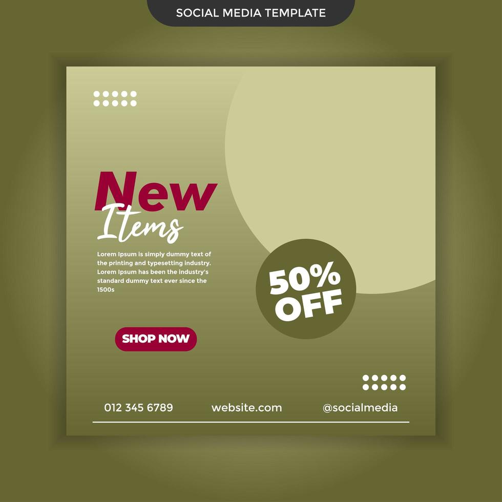 Social Media Template New Item. Premium Vector