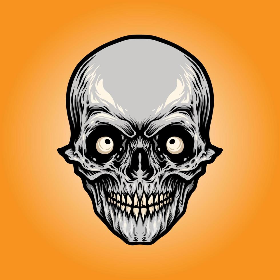 Angry Skull Head vector