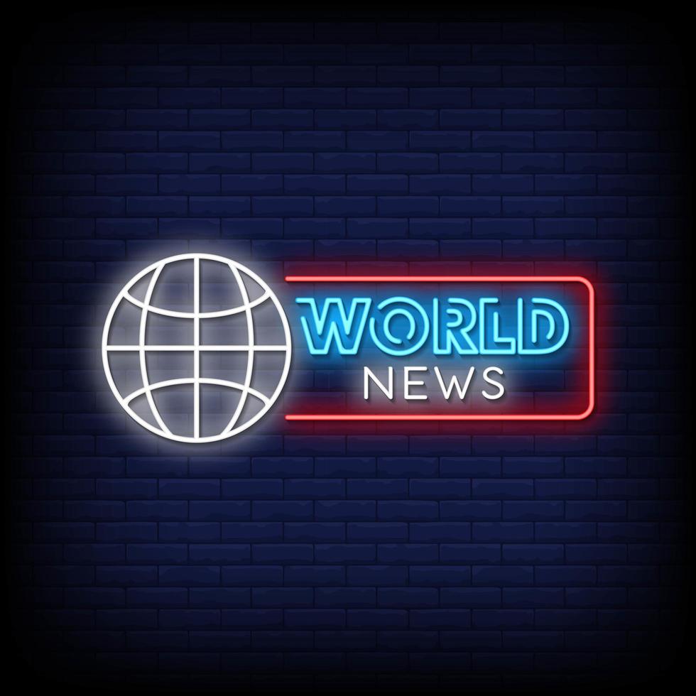 World News Neon Signs Style Text Vector