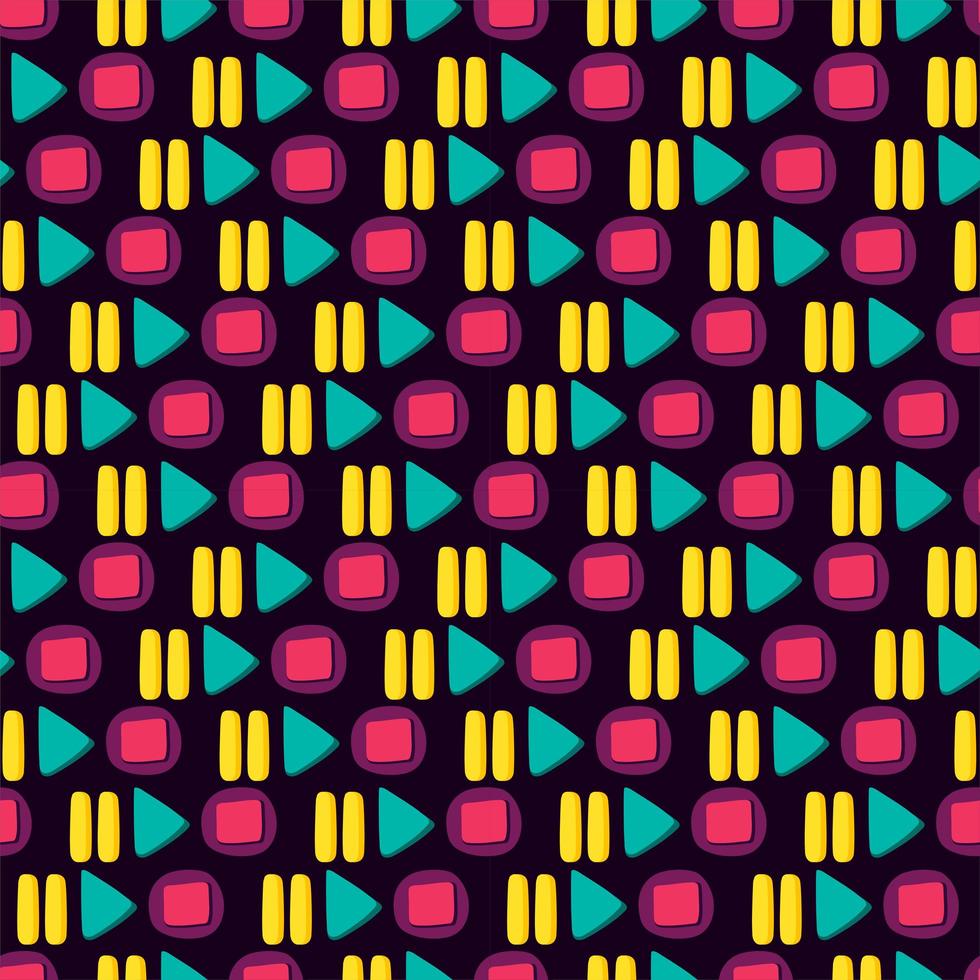 Media Player Colorful Button Flat Seamless Pattern vector