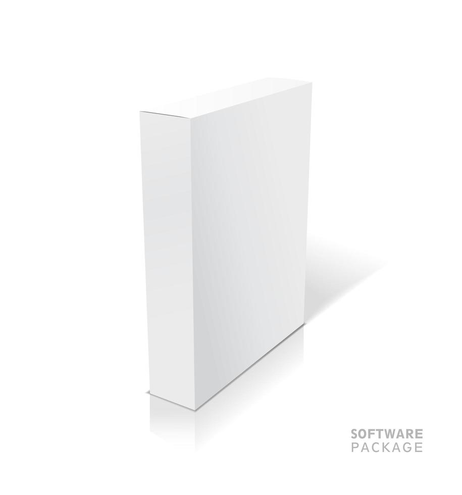 Realistic white vector opened blank box illustration with shadows.