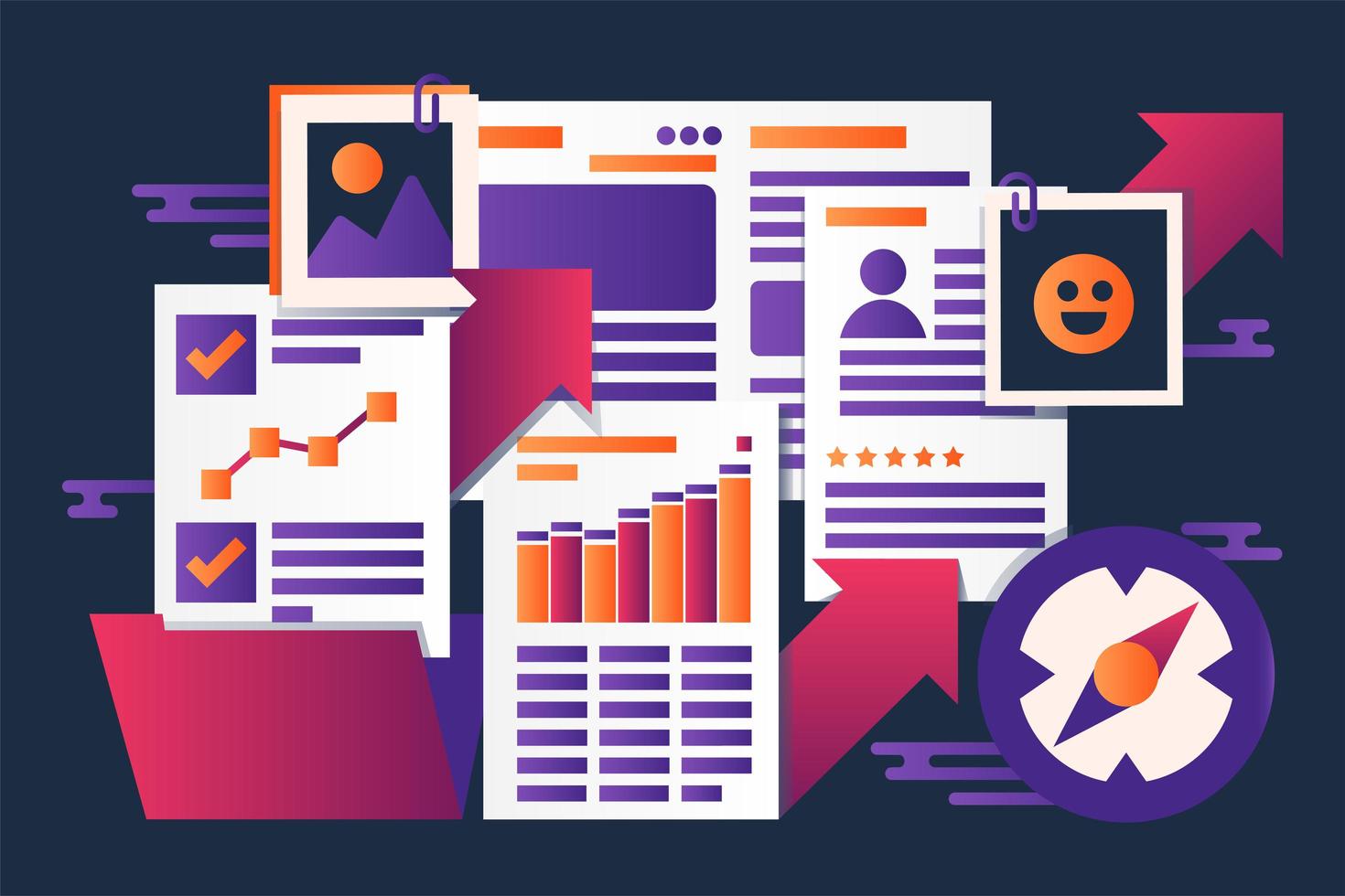 Personnel portfolio abstract vector illustration