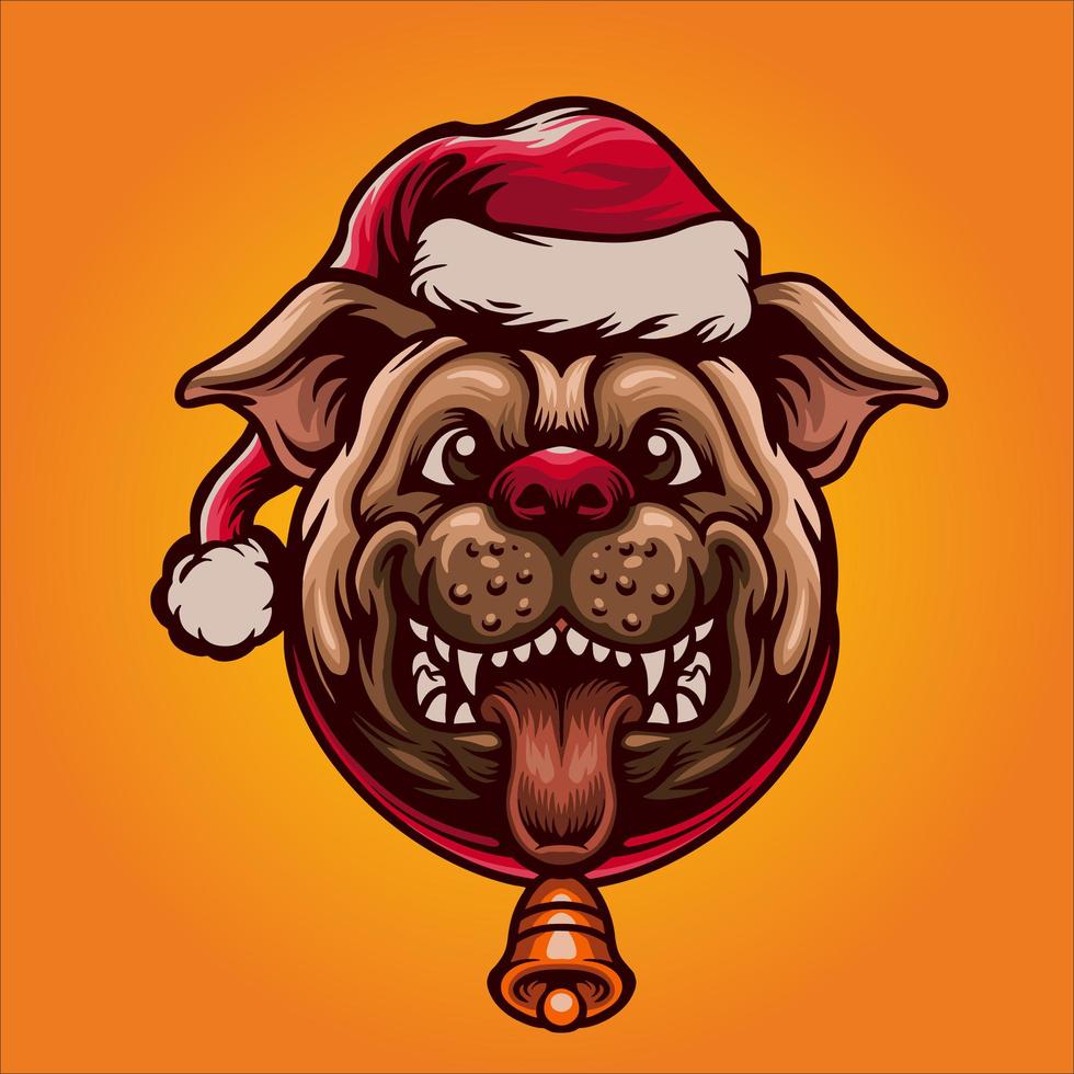 Cute Christmas Dog Mascot Illustration vector