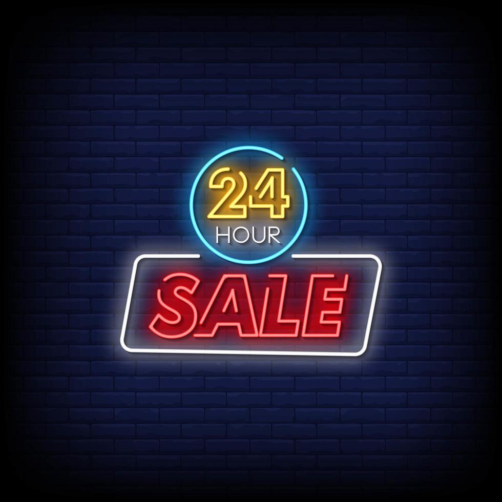 Sale Neon Signs Style Text Vector