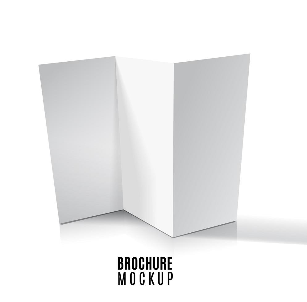 maqueta de folleto de papel triple en blanco aislado en blanco. ilustración vectorial vector