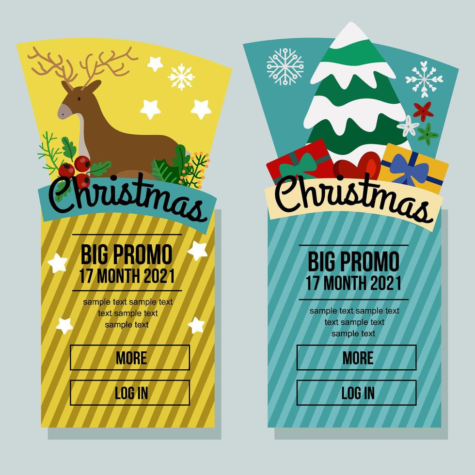 christmas sale vertical banner with winter elements vector