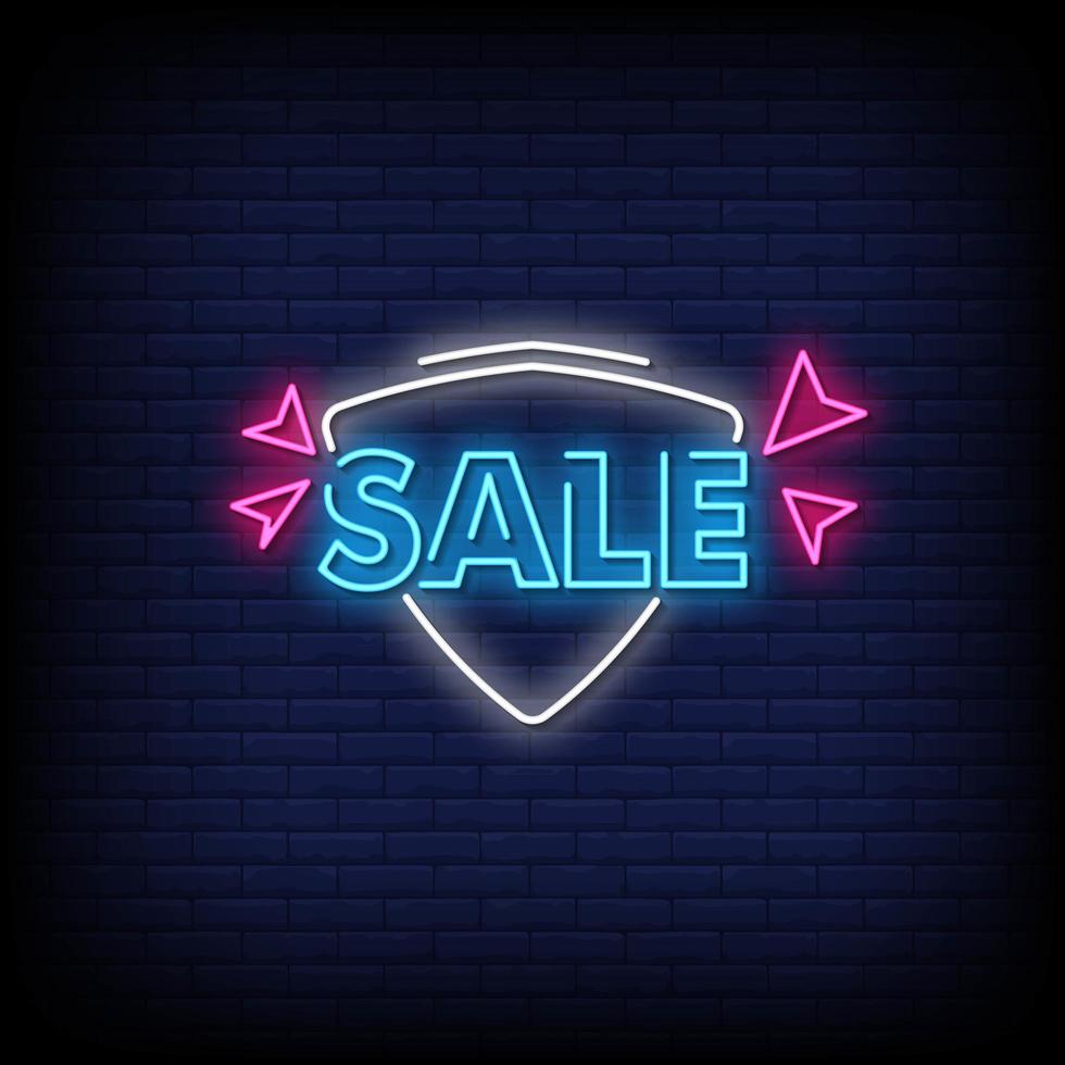 Sale Neon Signs Style Text Vector