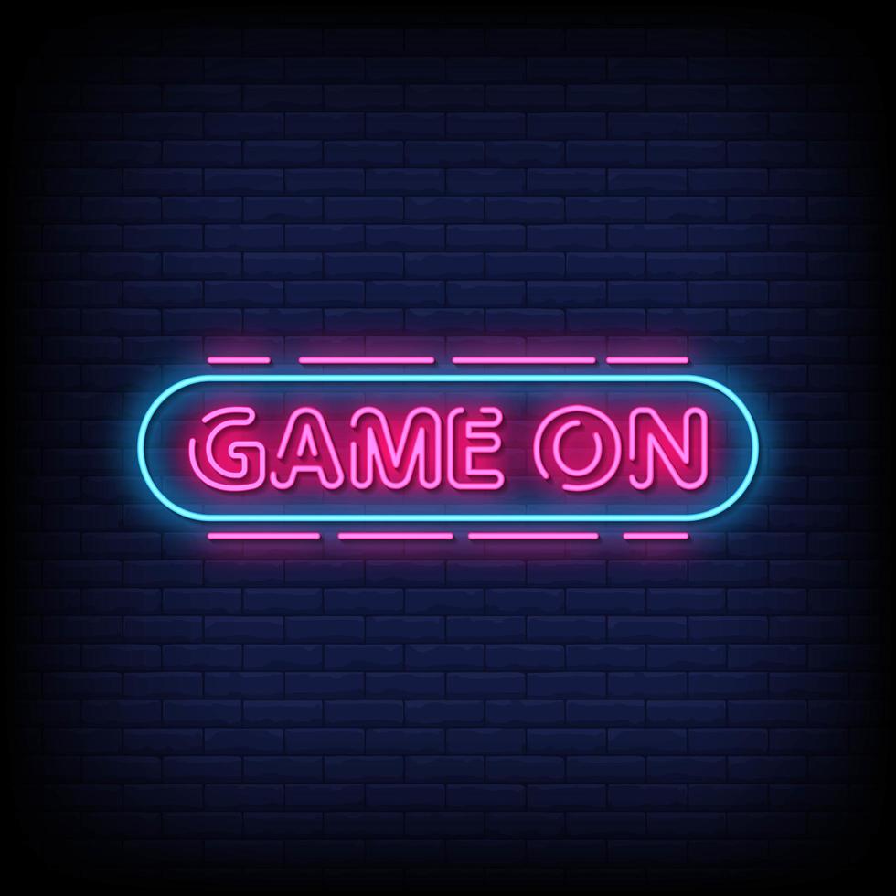 Game On Neon Signs Style Text Vector