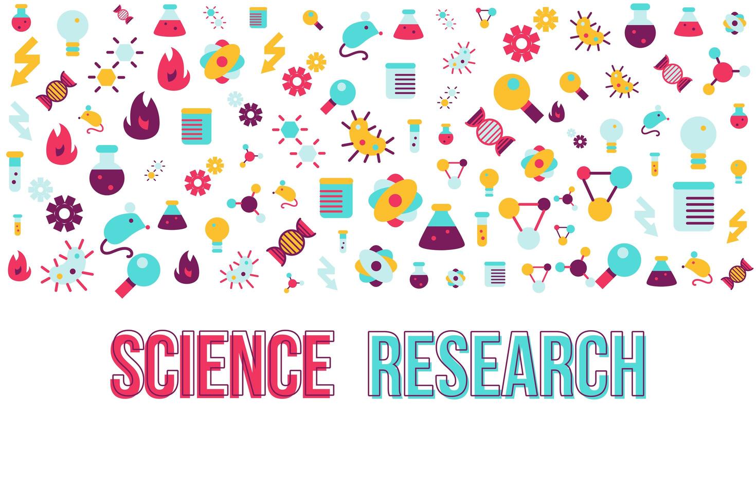 Biology research flat banner vector template