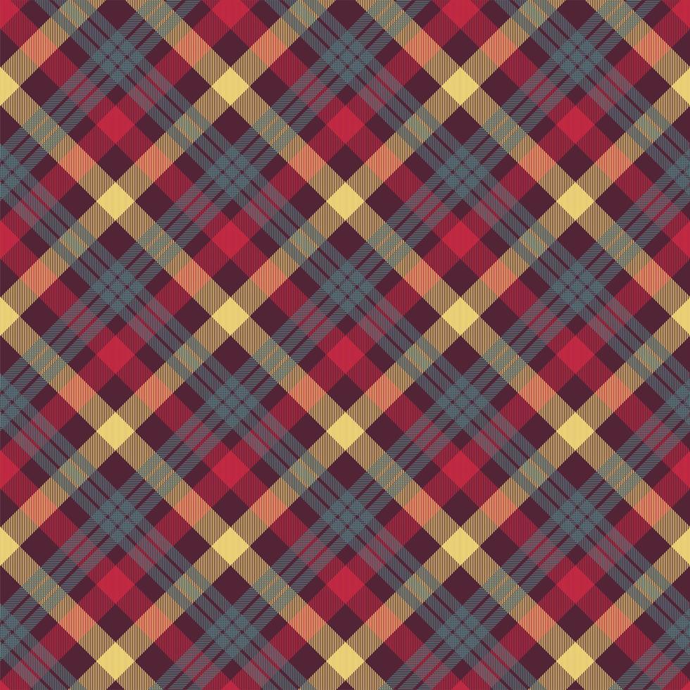 Plaid red color seamless vector pattern