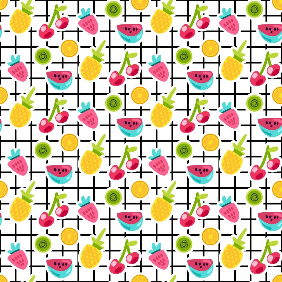 Fruits patches seamless vector pattern