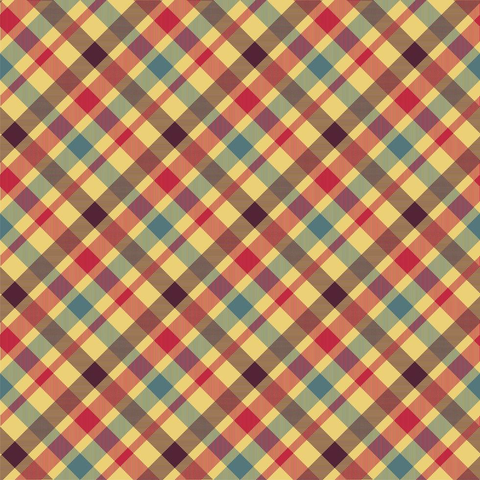Plaid red color seamless vector pattern