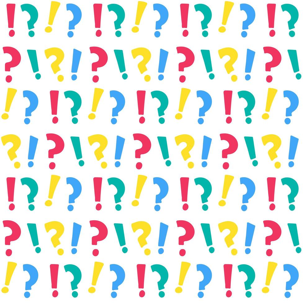 Question and exclamation marks seamless pattern vector